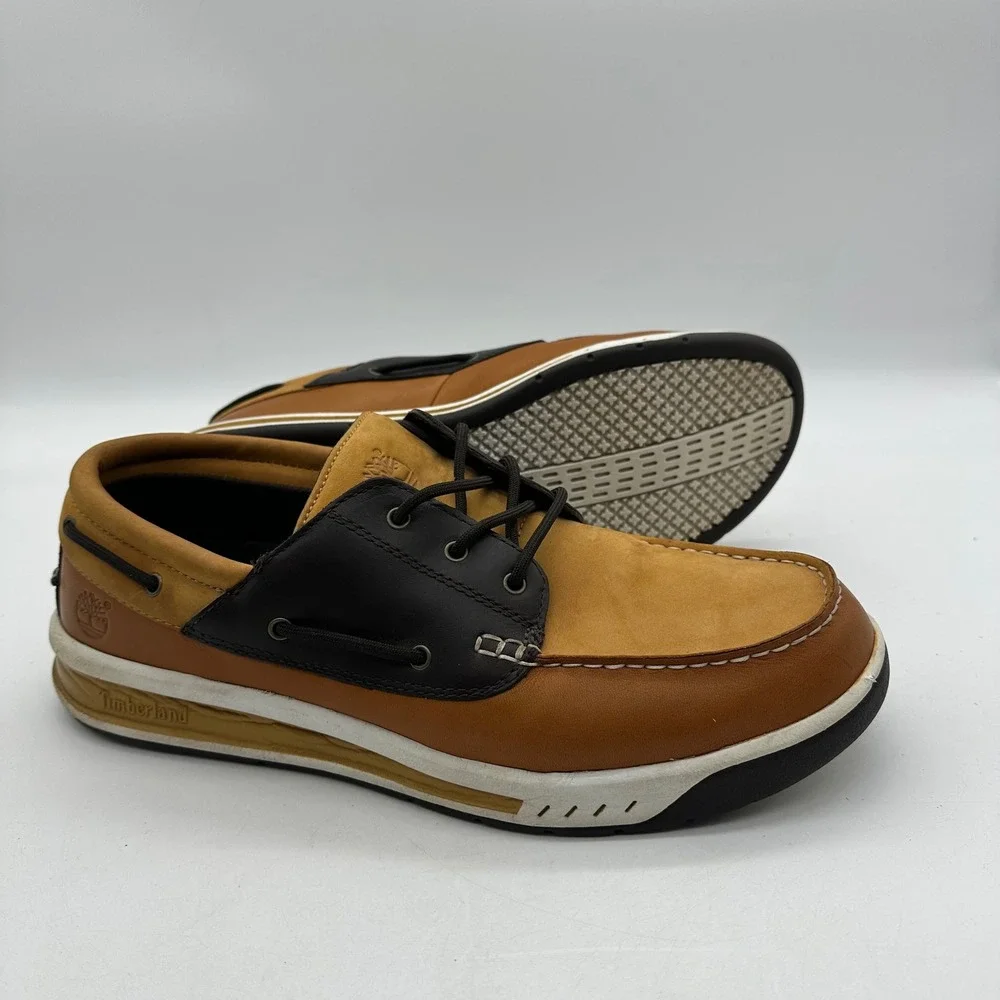 Timberland 24537 5822 Mens Size 12M Brown‎ Leather Low Top Loafers Boat Shoes